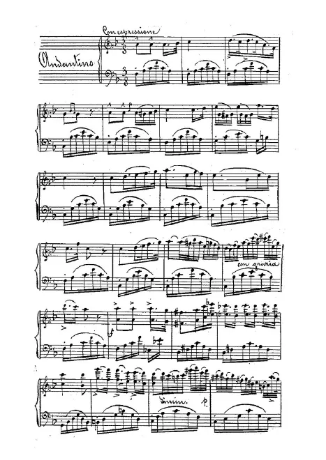 First page of Romanza per pianoforte
