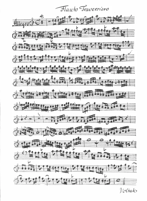 First page of Concerto for Flute, Violin, Bassoon and Continuo in D minor