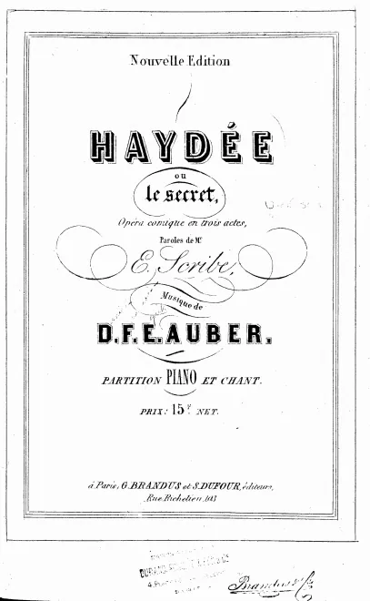 First page of Haydée, ou Le secret