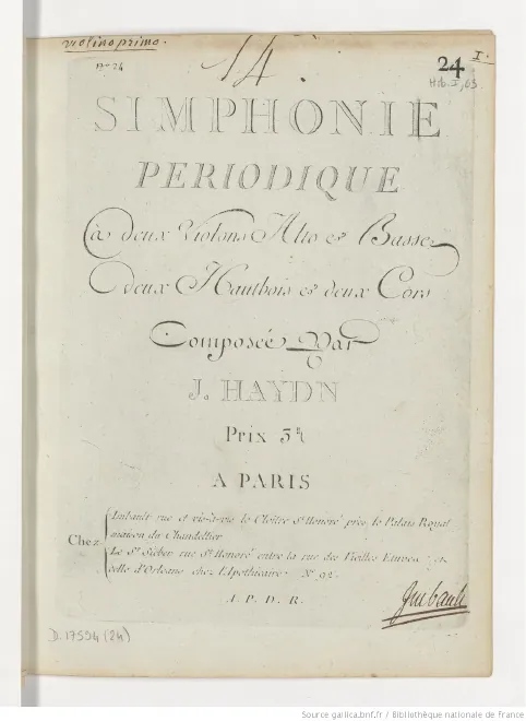 First page of Symphony No.65 in A major