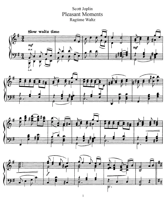 First page of Pleasant Moments