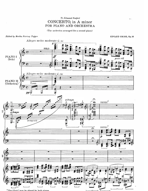 First page of Piano Concerto in A minor