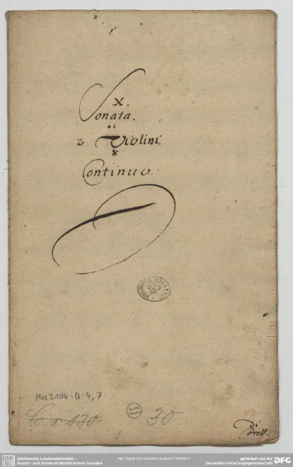 First page of Trio Sonata in G major