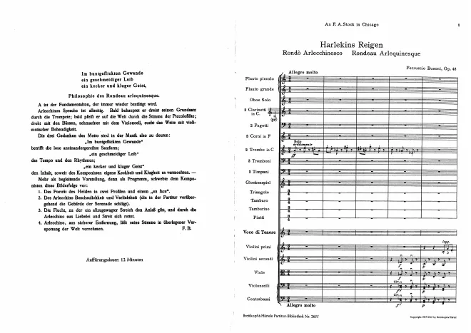 First page of Rondò arlecchinesco
