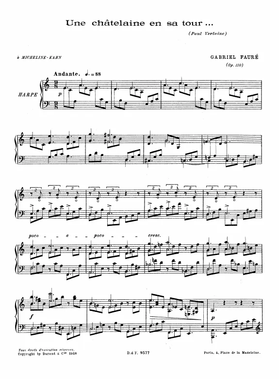 First page of Une châtelaine en sa tour