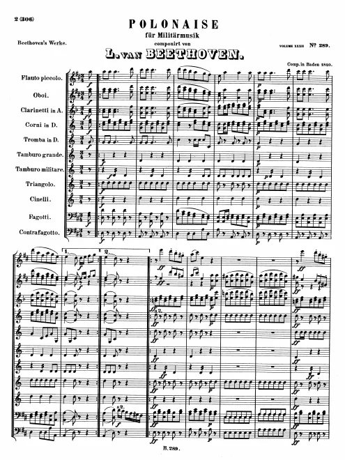 First page of Polonaise for Military Band