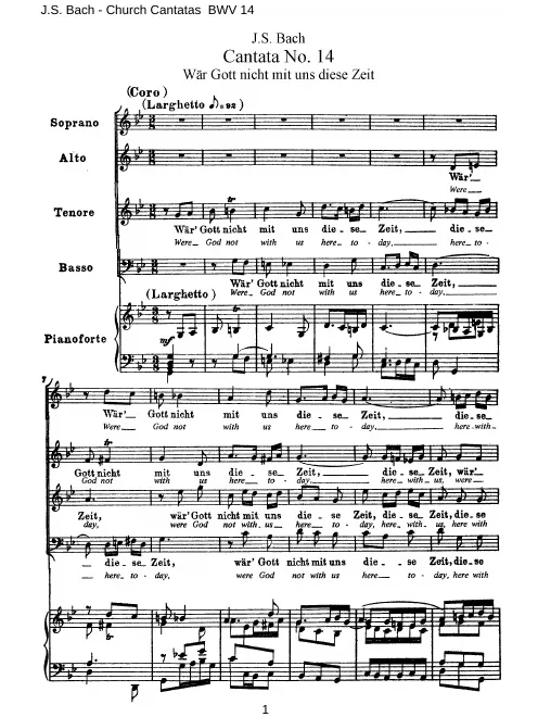First page of Wär Gott nicht mit uns diese Zeit