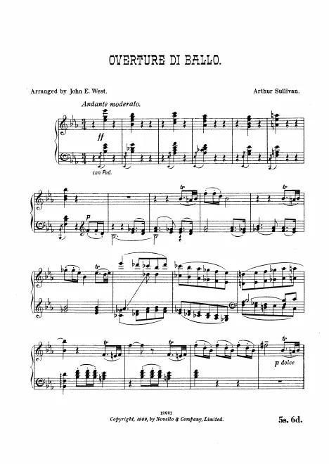 First page of Overture di ballo
