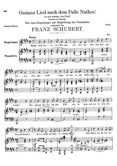 First page of Ossians Lied nach dem Falle Nathos