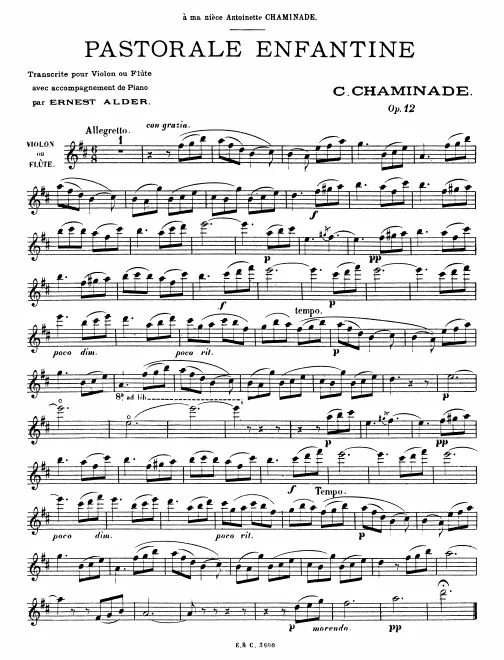 First page of Pastorale enfantine, Op.12