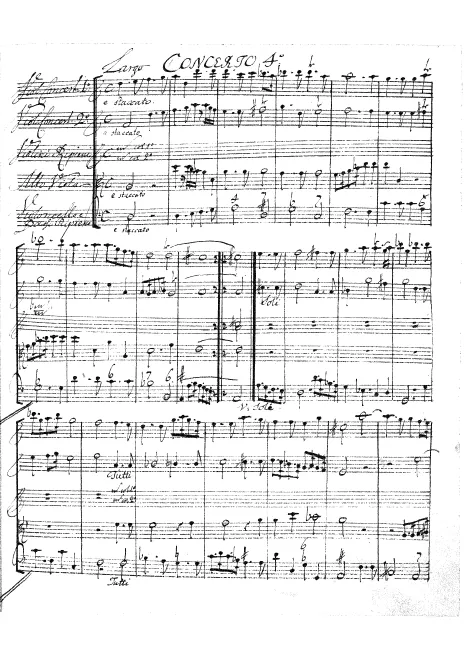 First page of Concerto Grosso in D minor