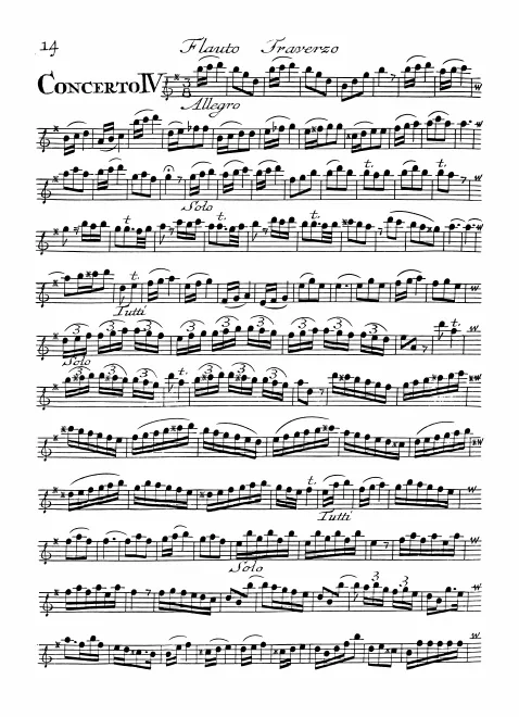 First page of Flute Concerto in G major