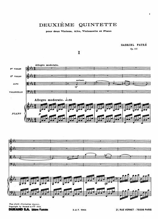 First page of Piano Quintet No.2