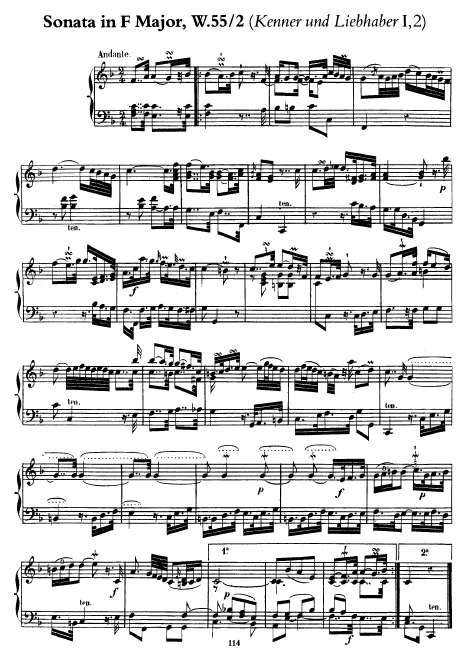 First page of Keyboard Sonata in F major