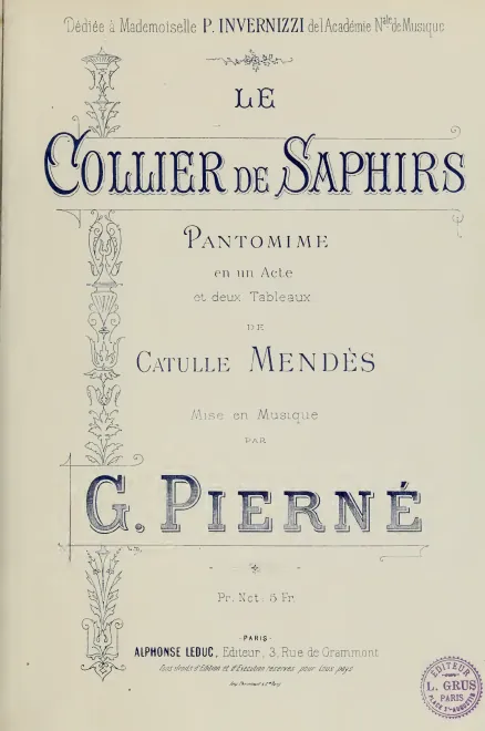 First page of Le collier de saphirs