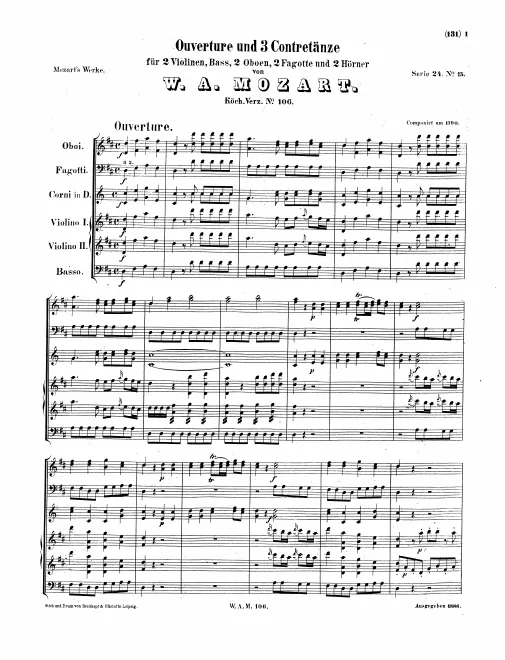 First page of Ouverture and 3 Country Dances