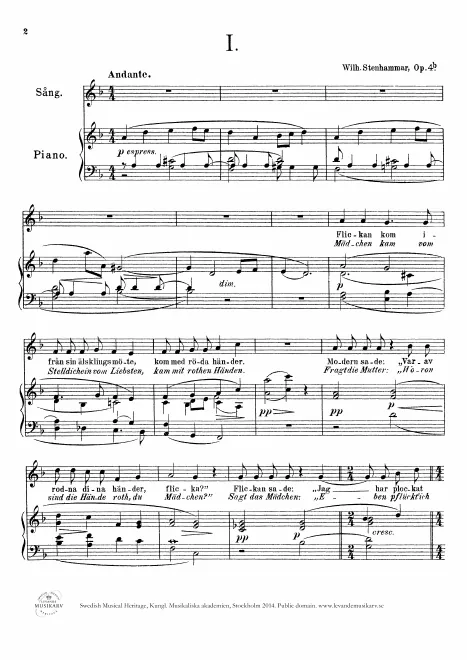 First page of 2 Songs from 'Idyll and epigram'