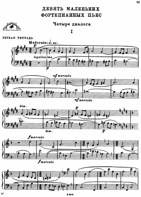 First page of 9 Little Pieces for Piano