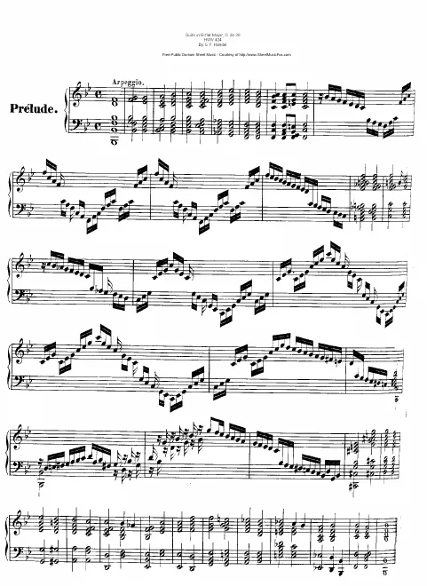First page of Suite in B-flat major