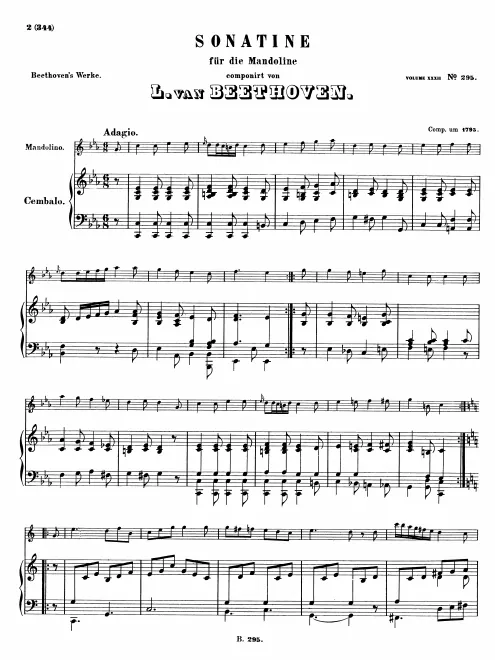 First page of Sonatina for Mandolin and Harpsichord