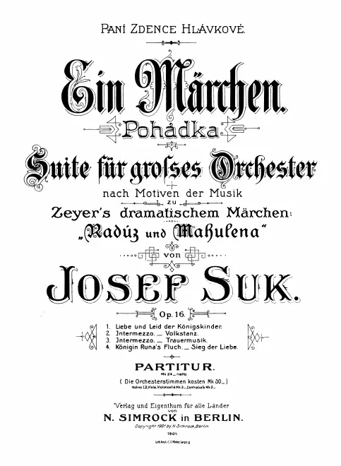First page of Pohádka ; Ein Märchen ; Fairy Tale