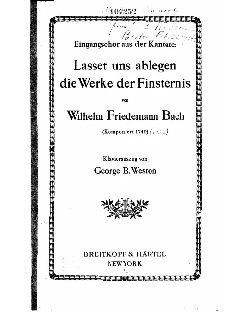 First page of Lasset uns ablegen die Werke der Finsternis, F.80