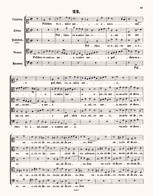 First page of Pulchra es amica mea