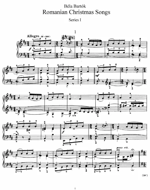 First page of Romanian Christmas Carols