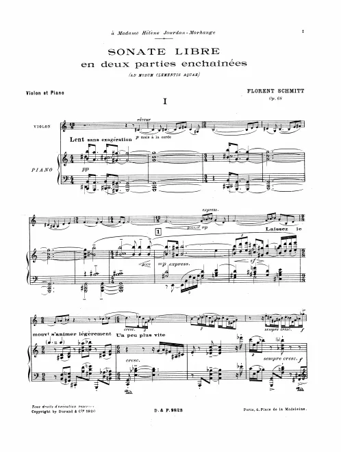 First page of Sonate libre