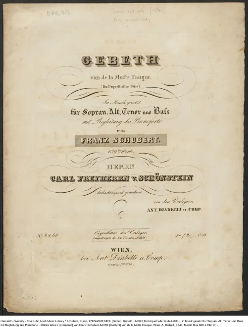 First page of Gebet