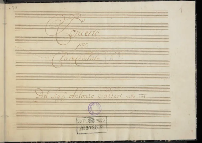 First page of Harpsichord Concerto in B-flat major