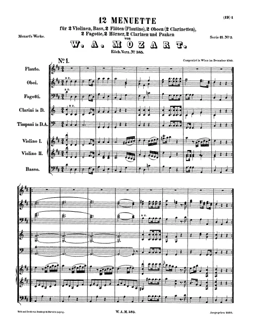 First page of 12 Minuets