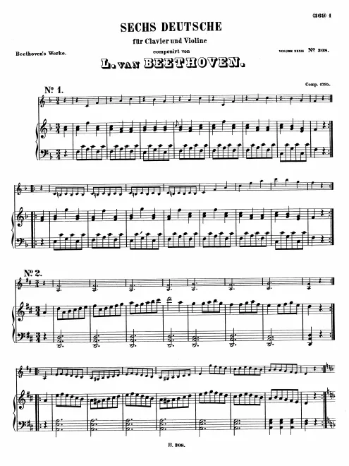 First page of 6 German Dances
