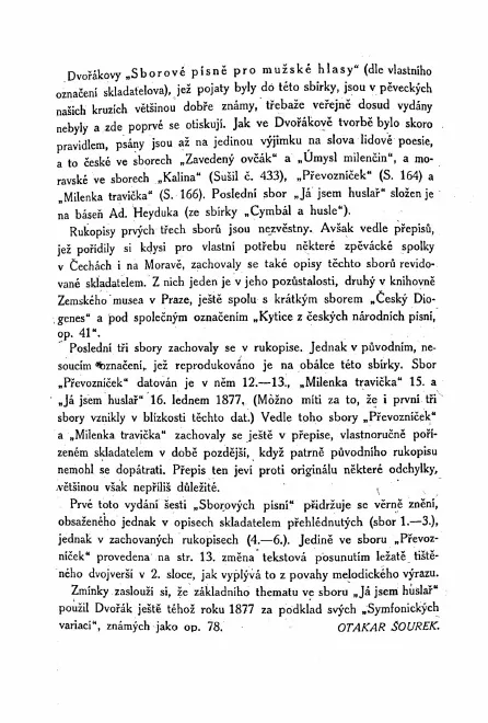 First page of Sborové písně pro mužské hlasy