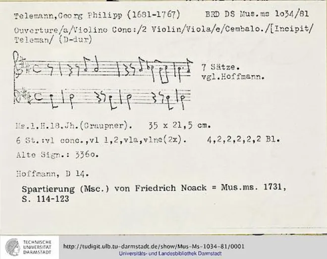 First page of Suite in D major