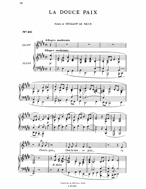 First page of La Douce Paix