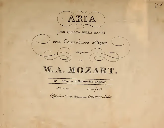 First page of Per questa bella mano