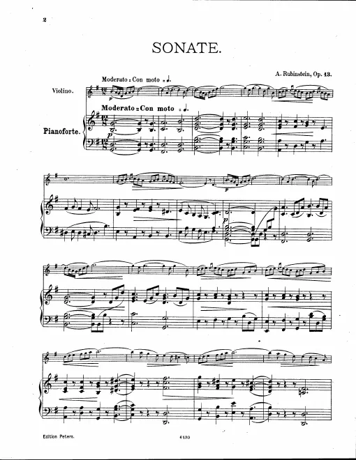 First page of Violin Sonata No.1, Op.13