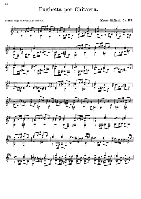 First page of Fughetta