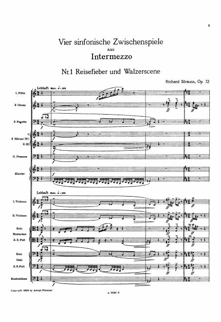 First page of 4 Sinfonische Zwischenspiele aus Intermezzo