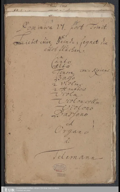 First page of Liebet eure Feinde segnet die euch fluchen
