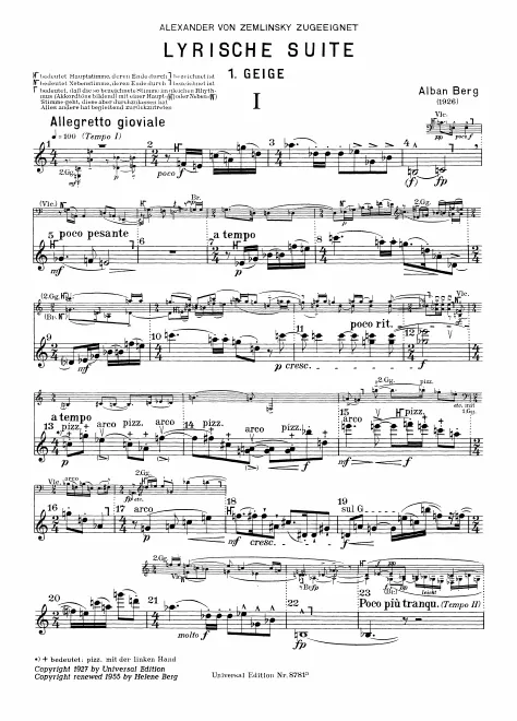 First page of Lyric Suite