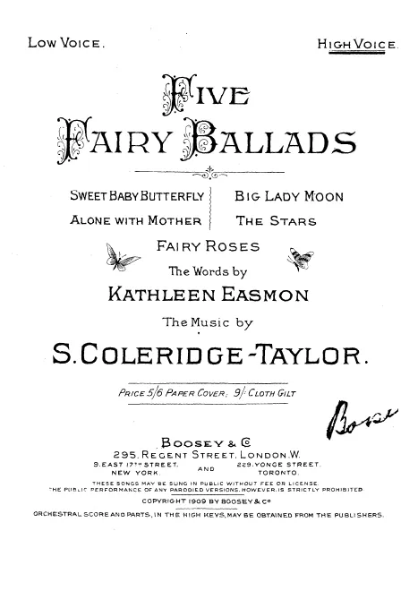 First page of 5 Fairy Ballads