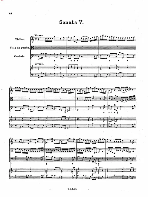 First page of Trio Sonata in C major