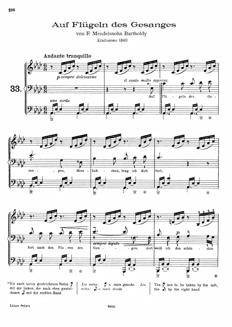 First page of Mendelssohns Lieder