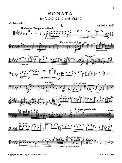 First page of Cello Sonata