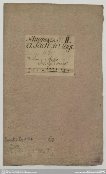 First page of Violin or Oboe Sonata in B-flat major