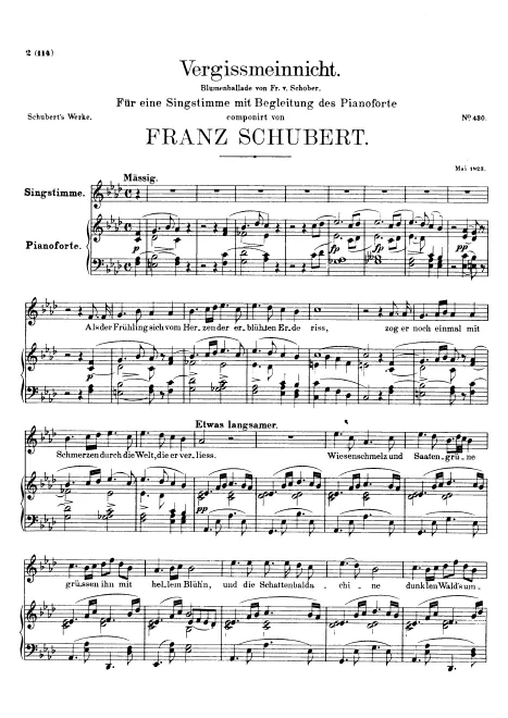 First page of Vergissmeinnicht