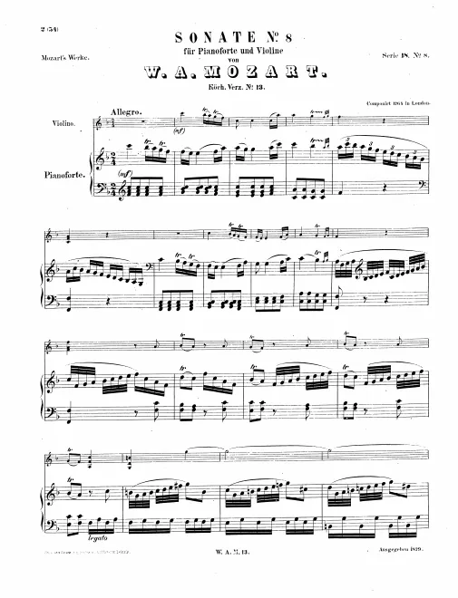 First page of Violin Sonata