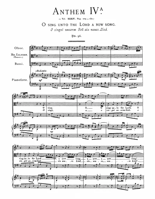 First page of O Sing unto the Lord a New Song